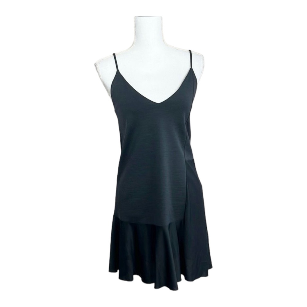 COS Dark Charcoal Gray Strappy Tank Slip Dress Size XS
